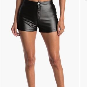 Nordstrom Just One Black Faux Leather Hot Shorts nwt